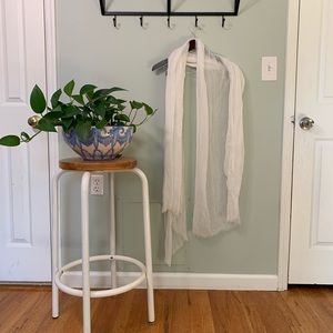 Large White Cotton Light Gauze Scarf/Wrap